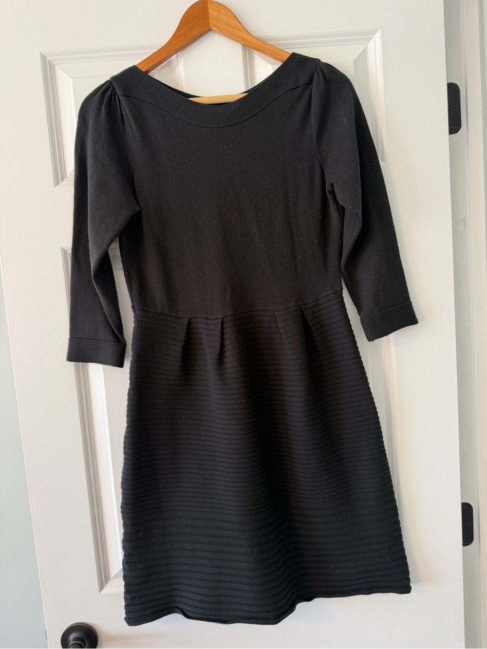 The Limited Black Long Sleeve Fit & Flare Knit Dress